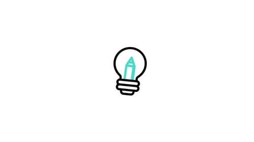 Animated Creative Idea Lightbulb with Pencil Icon