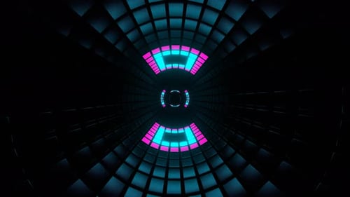 Pink And Cyan Changing Light Effect Tunnel Background Vj Loop In 4K