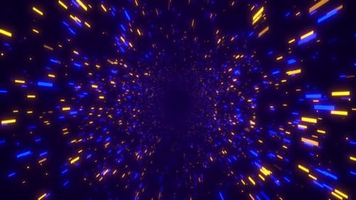 Futuristic Neon Particles Tunnel Loop Background