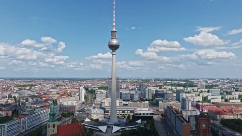 Aerial view of Berlin TV Tower , Germany
