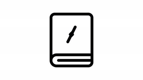 Animated Flat Design Book with Lightning Icon