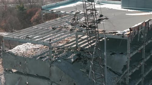 Drone Shot of Destroyed Buildings