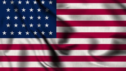 Realistic Waving United States Flag Seamless Loop