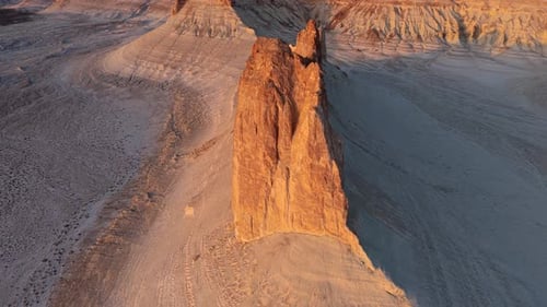 Aerial view of stone formations, Kazakhstan.