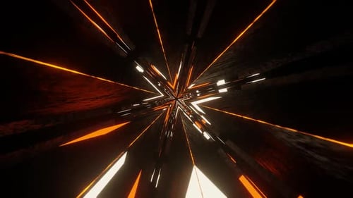 Orange And Yellow Neon Glow Hex Star Backgriund Vj Loop In HD