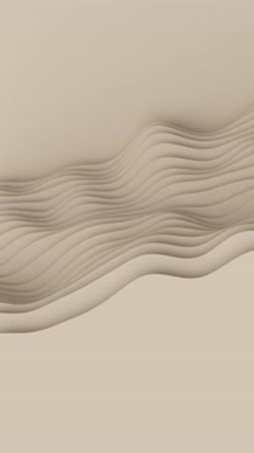 Champagne Paper Cut Dark Abstract Animation Background Loop 3D Paper Craft Seamless Waves Vertical