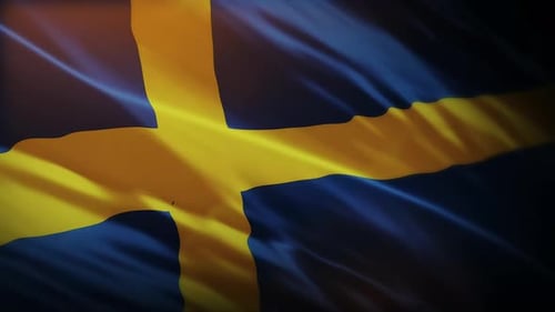 Realistic Waving Flag of Sweden Animation