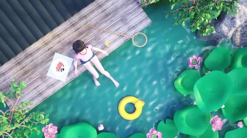 relax in the animated 3d river