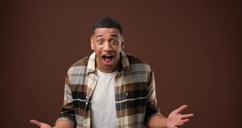 Man Expressing Overwhelming Surprise and Joy