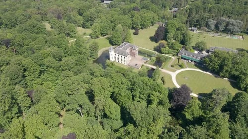 Aerial of House Doorn, the final living place of German emperor Wilhelm the second