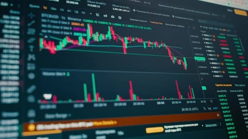 Closeup Screen Stock Exchange Market Chart