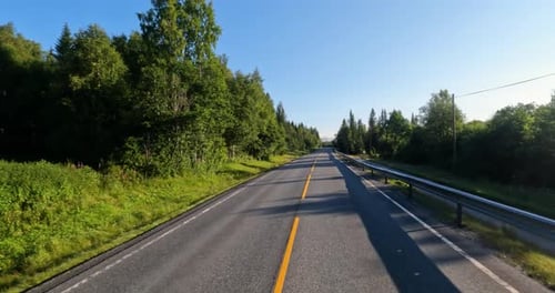 Vehicle point-of-view Driving a Car on a Road in Norway