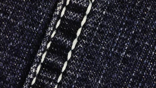Denim Fabric With Stitch - close up shot