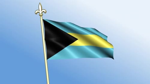 Bahamas National Flag Waving Animation