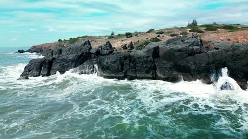 Ocean Waves Crashing Against Rocks And Cliffs Large Ocean Beautiful Wave Awesome Power of Waves