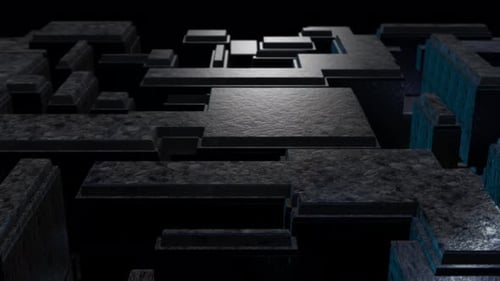 Abstract Moving Geometric Blocks Digital Technology Background Loop