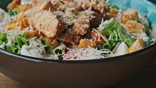 Delicious Caesar Salad Close Up