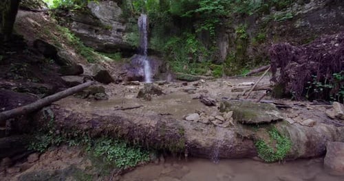 a small waterfall