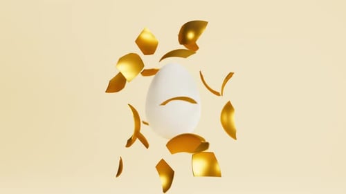 Elegant Golden Egg Breaking Reveal