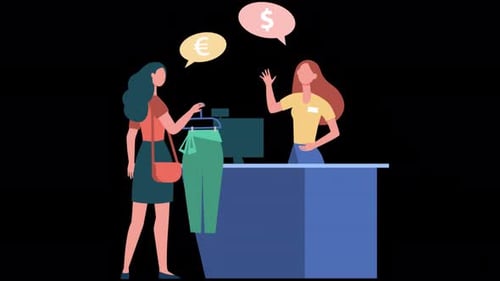 Happy Woman Shopping In Fashion Store 4K On Alpha Channel