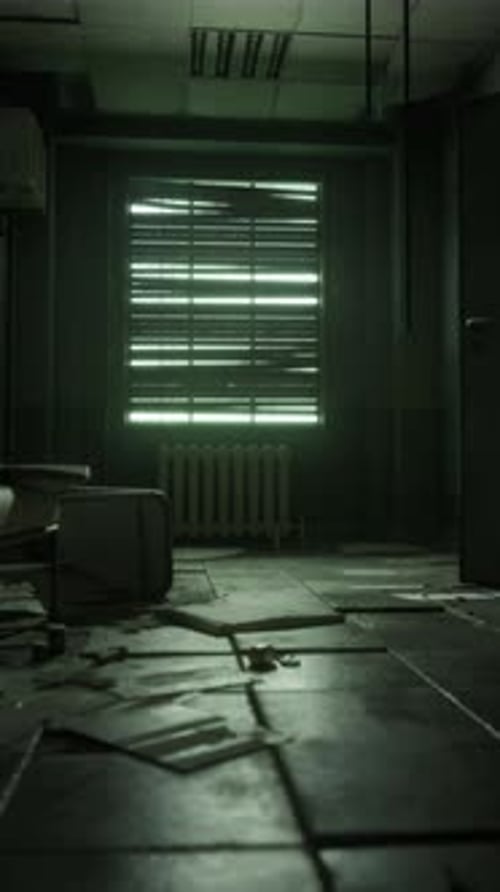 Dimly Lit Room With Radiator in Abandoned Hospital