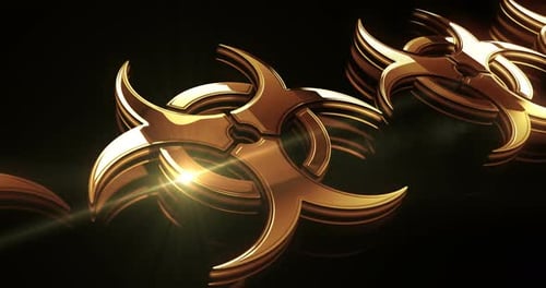 Biohazard danger alert metal symbol loop concept