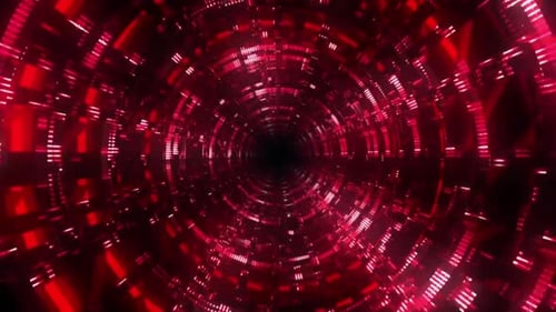 Red Digital Tunnel Lightspeed SciFi