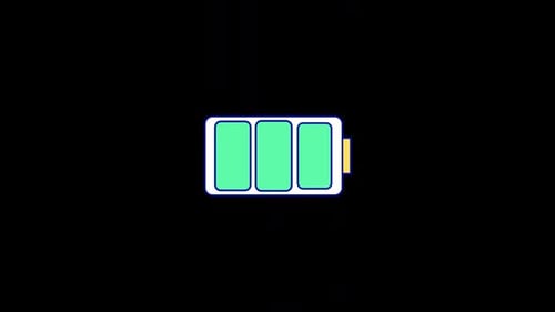 Animated Flat Design Battery Charge Level Indicator Icon