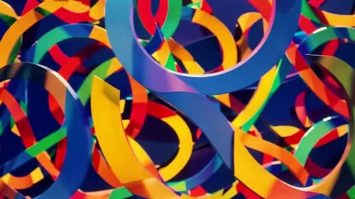 Abstract Colorful 3D Rotating Rings Animation