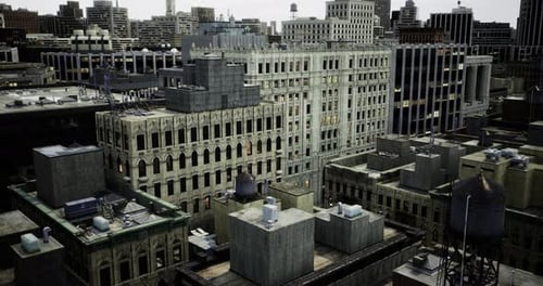 Urban Landscape Showcasing Diverse Architectural Styles in a Busy City
