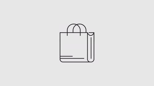 Minimalist Animated Line Art Shopping Bag Icon Reveal