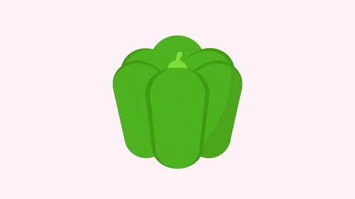 Flat Design Green Bell Pepper Morph Animation