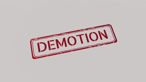 Distressed Red Demotion Rubber Stamp Reveal Animation