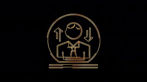 Animated Neon User Icon with Up Down Arrows