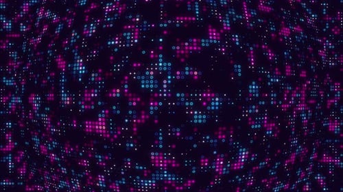 Glow Effect Digital Grid Wave Background
