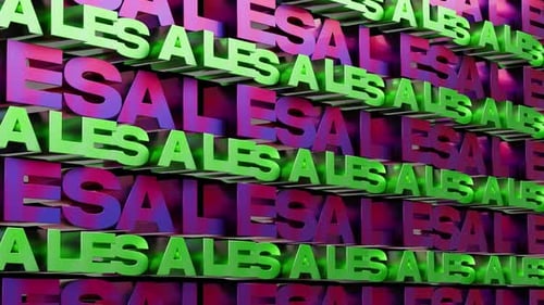 3D Sale Text Pattern on Alpha Loop