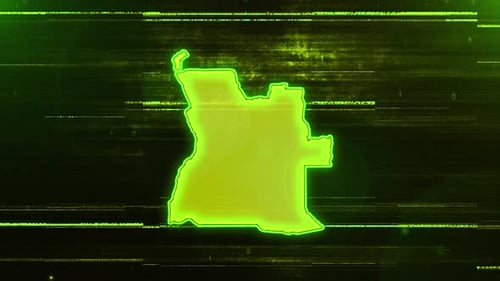 Angola Digital Futuristic Glitch Map