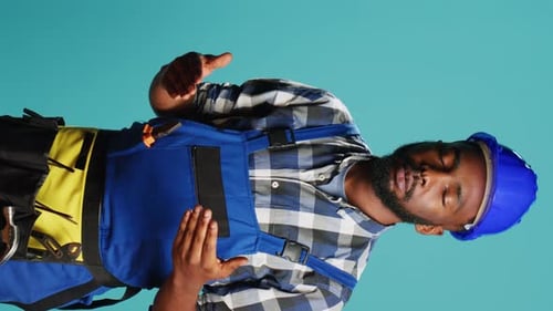 Vertical Video Professional Builder Almost Fainting Being Wobbly