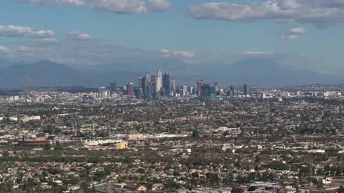 Downtown Los Angeles Flyover By Aerial Drone