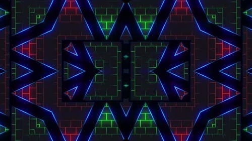 Abstract Neon Geometric Pattern Loop Background Animation
