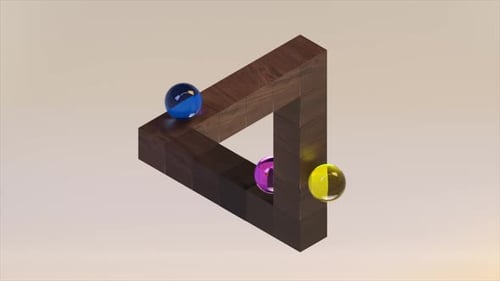 3D Impossible Triangle Loop with Rolling Spheres