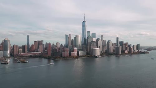 NYC Skyline Manhattan View From New Jersey NYC Skyscraper Drone Aerial View of New York City Big
