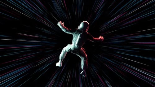 Astronaut With Neon Lights In Space 1080p