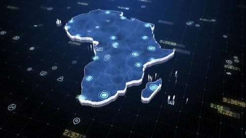 Digital Africa Map Global Network and Data Connections