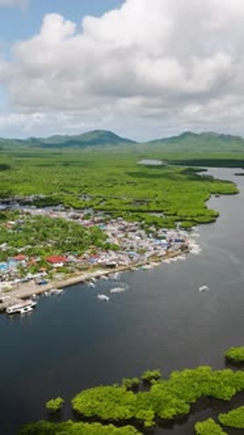 Riverside Settlement with Mangrove Landscape Siargao Philippines