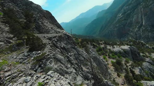 Aerial View FPV Mountain Fly Epic Drone Expedition Across Majestic Peaks