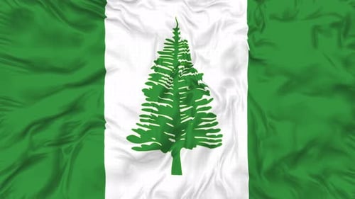 Norfolk Island Flag Waving Smoothly for National Identity