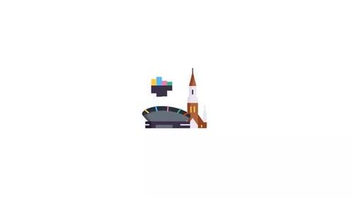 Animación de iconos de la ciudad de Katowice