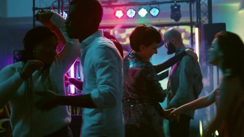 Romantic People Dancing in Pairs