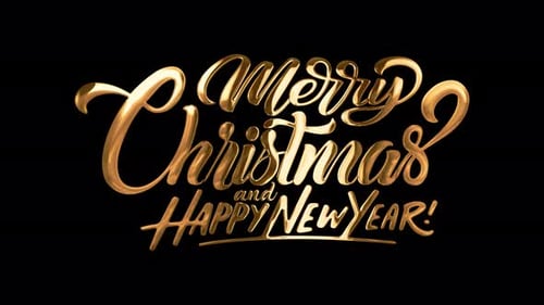 Golden Calligraphy Merry Christmas Happy New Year Title Reveal